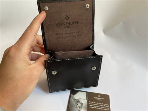 patek philippe leather pouch|Patek Philippe New Rare Leather Wood Travel Pouch / Case.